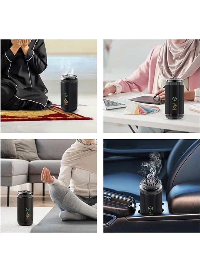 بخون مبخرة كهربائية V5 للاستخدام في السيارة والمنزل مزودة بمنفذ USB من النوع C باللون الأسود. - Image 5